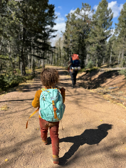 Kid’s (Ages 2 to 7) light blue Hiking Pack - Water Bladder System Compatible for Young Hikers