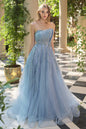 Andrea & Leo A1491 Boned Asymmetrical Sequin Bodice A-Line Formal Dress