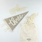 Monthly Milestone Pennant // beige with cream, cursive numbers